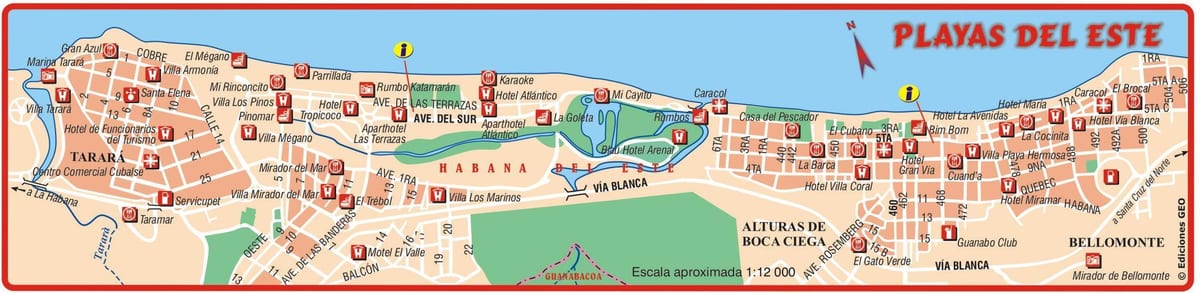 bản đồ của bãi del này Cuba