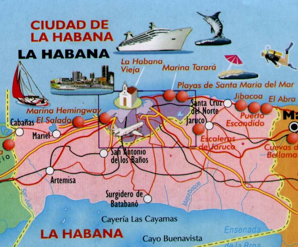 bản đồ của Havana bãi biển