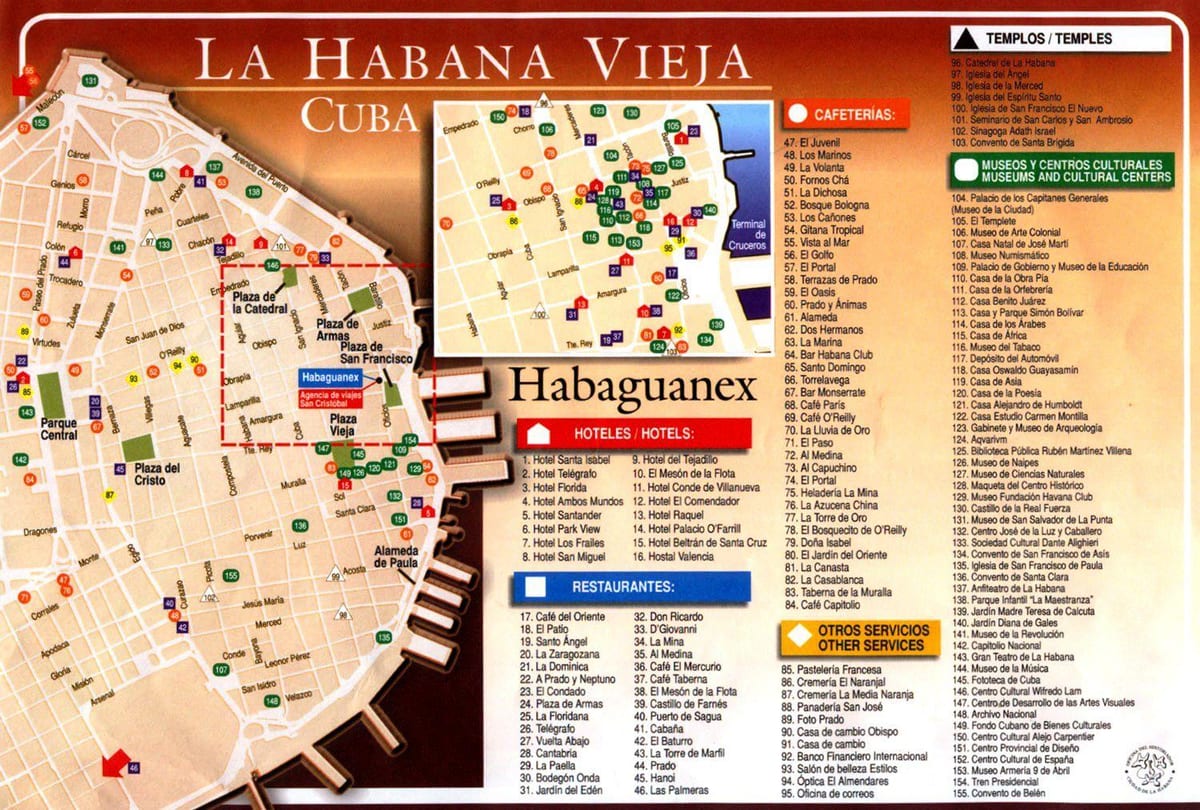 Havana ngắm cảnh bản đồ