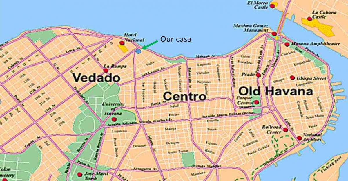 bản đồ của Havana khu phố