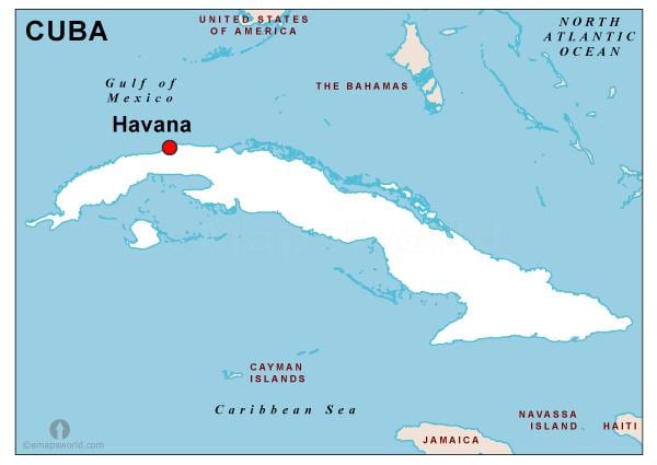 bản đồ của thủ đô của Cuba