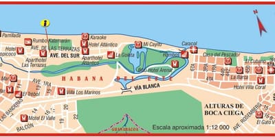 Bản đồ của bãi del này Cuba