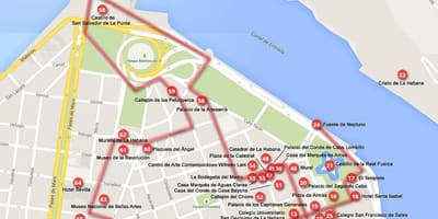 Bản đồ của Havana đi du lịch